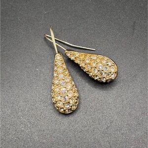 PAVE SWAROVSKI CRYSTAL LARGE TEARDROP EARRINGS